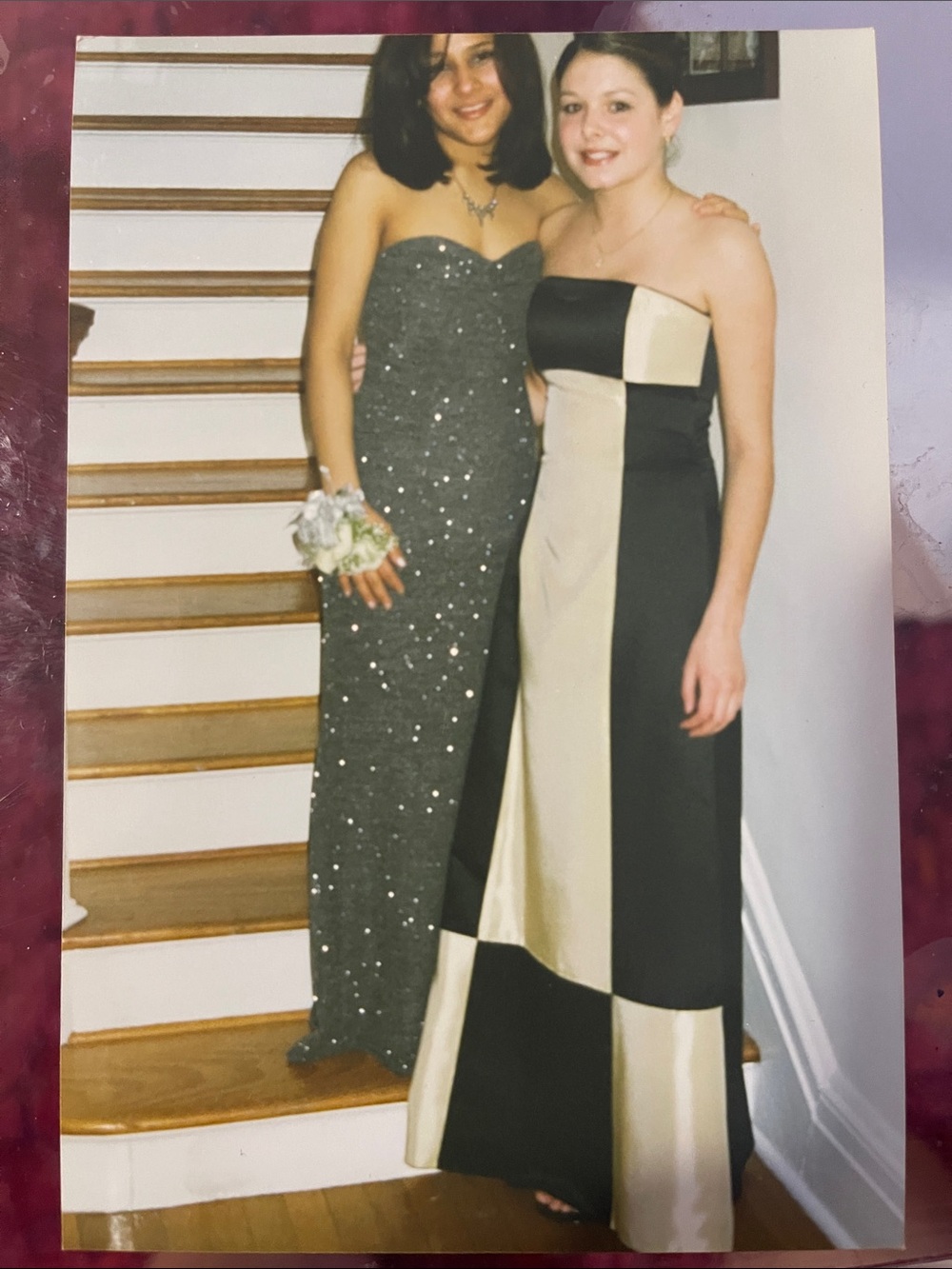 Jessica McClintock Black and Gold Strapless Gown- Size 6